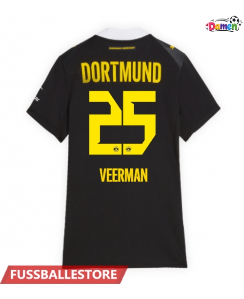 Günstige Borussia Dortmund Joey Veerman #25 Auswärtstrikot Damen 2026-27 Kurzarm